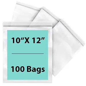 10X12 inches Reclosable Single Line Zipper Poly Bags 2 Mil (LDPE)