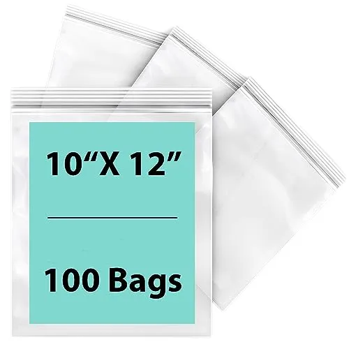 10X12 inches Reclosable Single Line Zipper Poly Bags 2 Mil (LDPE)