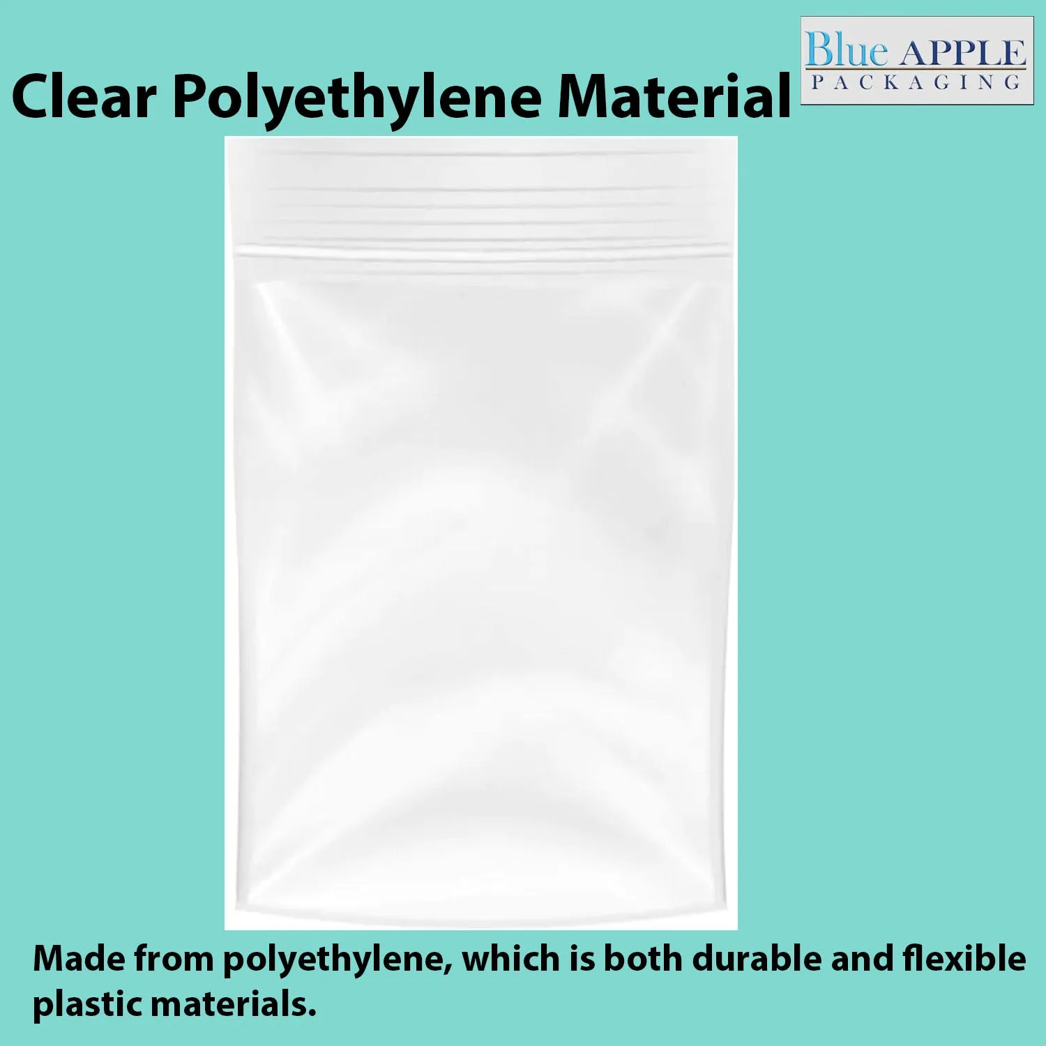 10X12 inches Reclosable Single Line Zipper Poly Bags 2 Mil (LDPE)