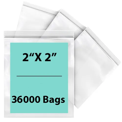 2X2 inches Reclosable Single Line Zipper Poly Bags 2 Mil (LDPE)
