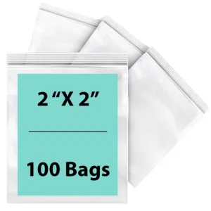 2X2 inches Reclosable Single Line Zipper Poly Bags 2 Mil (LDPE)