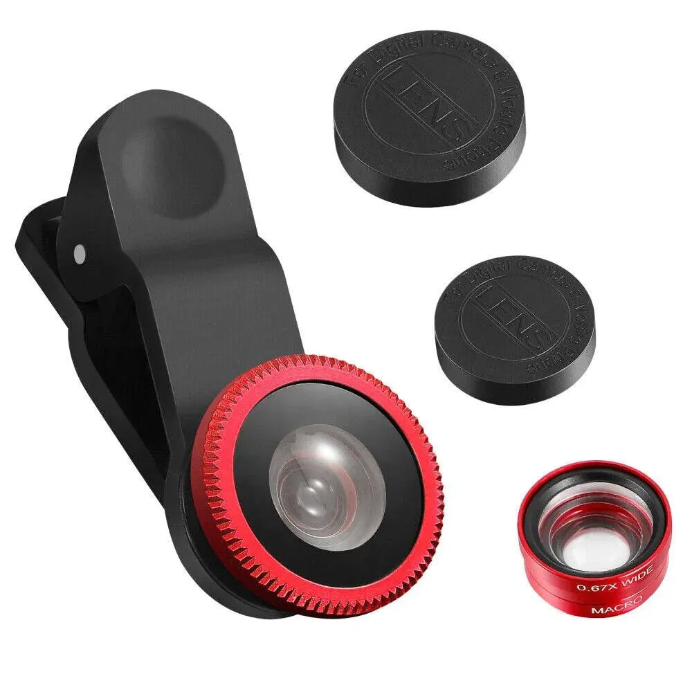 3-in-1 Clip On Smartphone Camera Lens Kit | Macro Fish Eye and Wide Angle Lenses