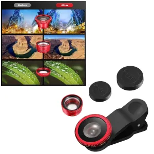 3-in-1 Clip On Smartphone Camera Lens Kit | Macro Fish Eye and Wide Angle Lenses