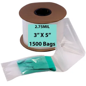 3X5 Inches Kwik-Fill® Pre-Opened Poly Bags on Roll 2.75 Mil AutoBags 1500/RL