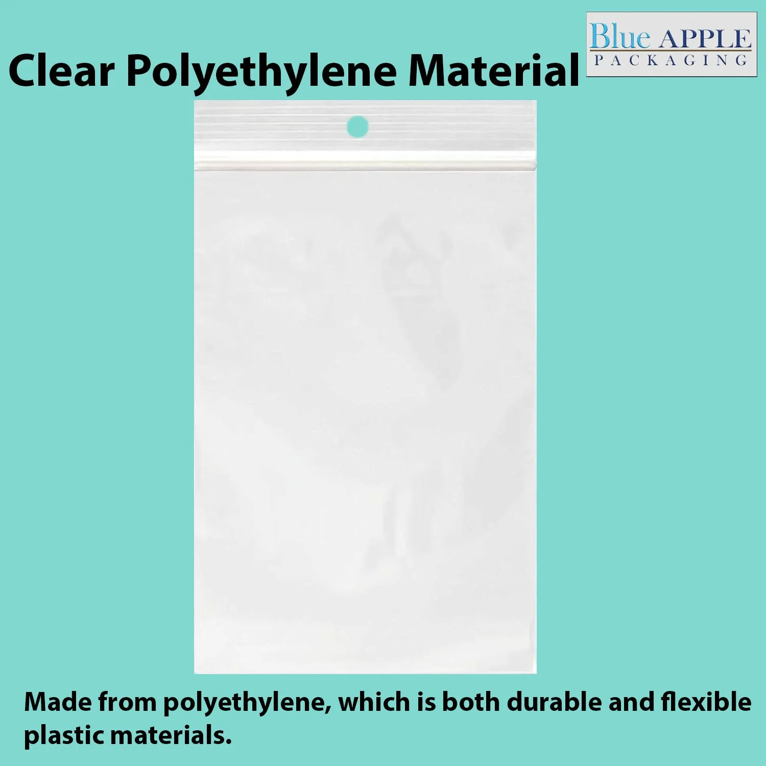 5X10 inches Reclosable Poly Bags with Hang Hole 2 Mil (LDPE) Single Track Zipper