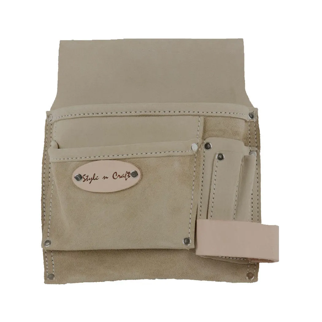 92826-5 Pocket Nail & Tool Pouch in Full Grain Leather | Style n Craft