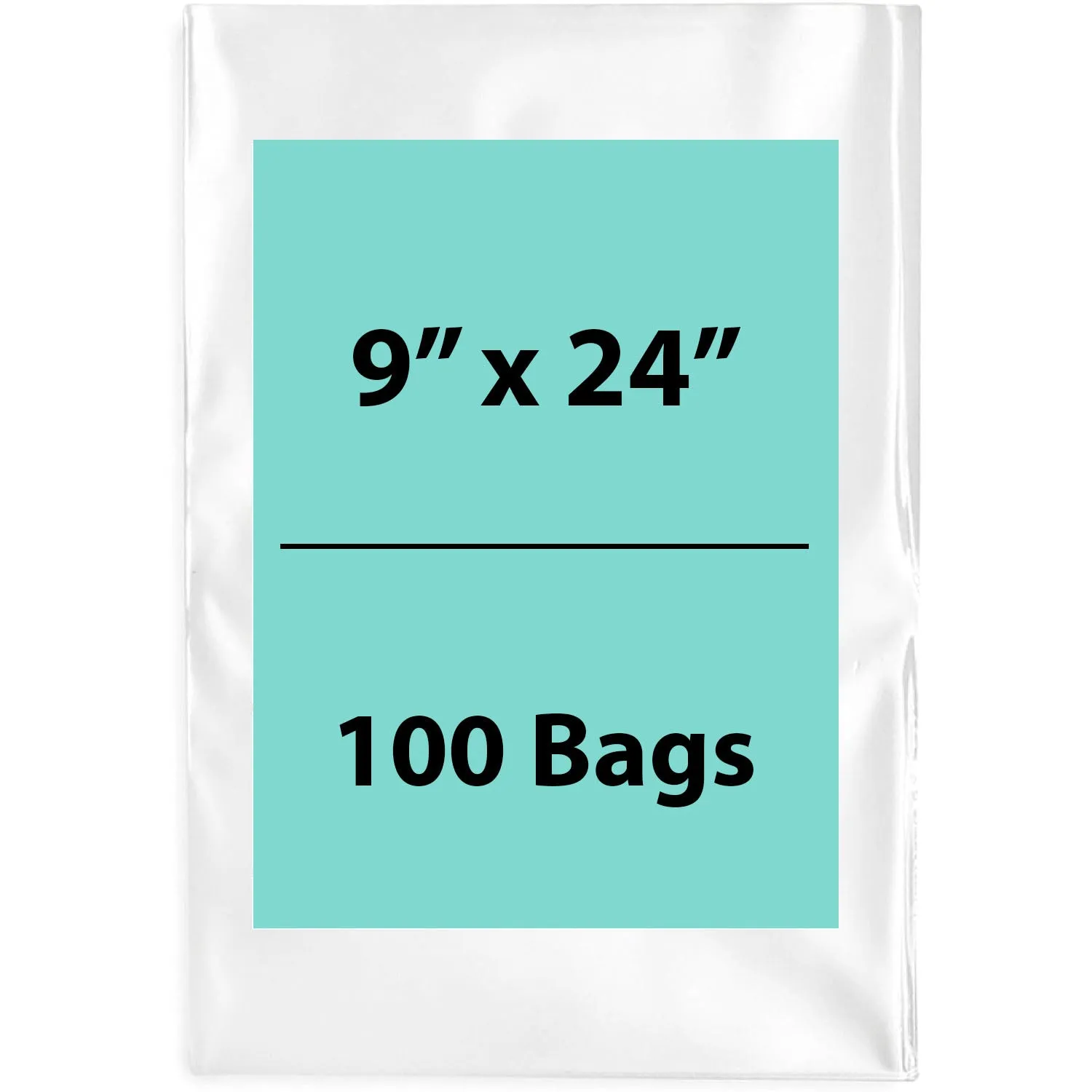 9X24 inches Clear Flat Poly Bags 4Mil Open Top (LDPE)