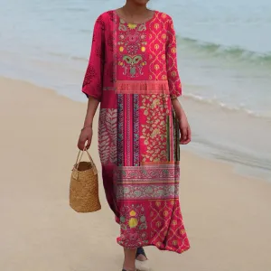 Adeline - Effortlessly Elegant Ethnic Maxi Dress