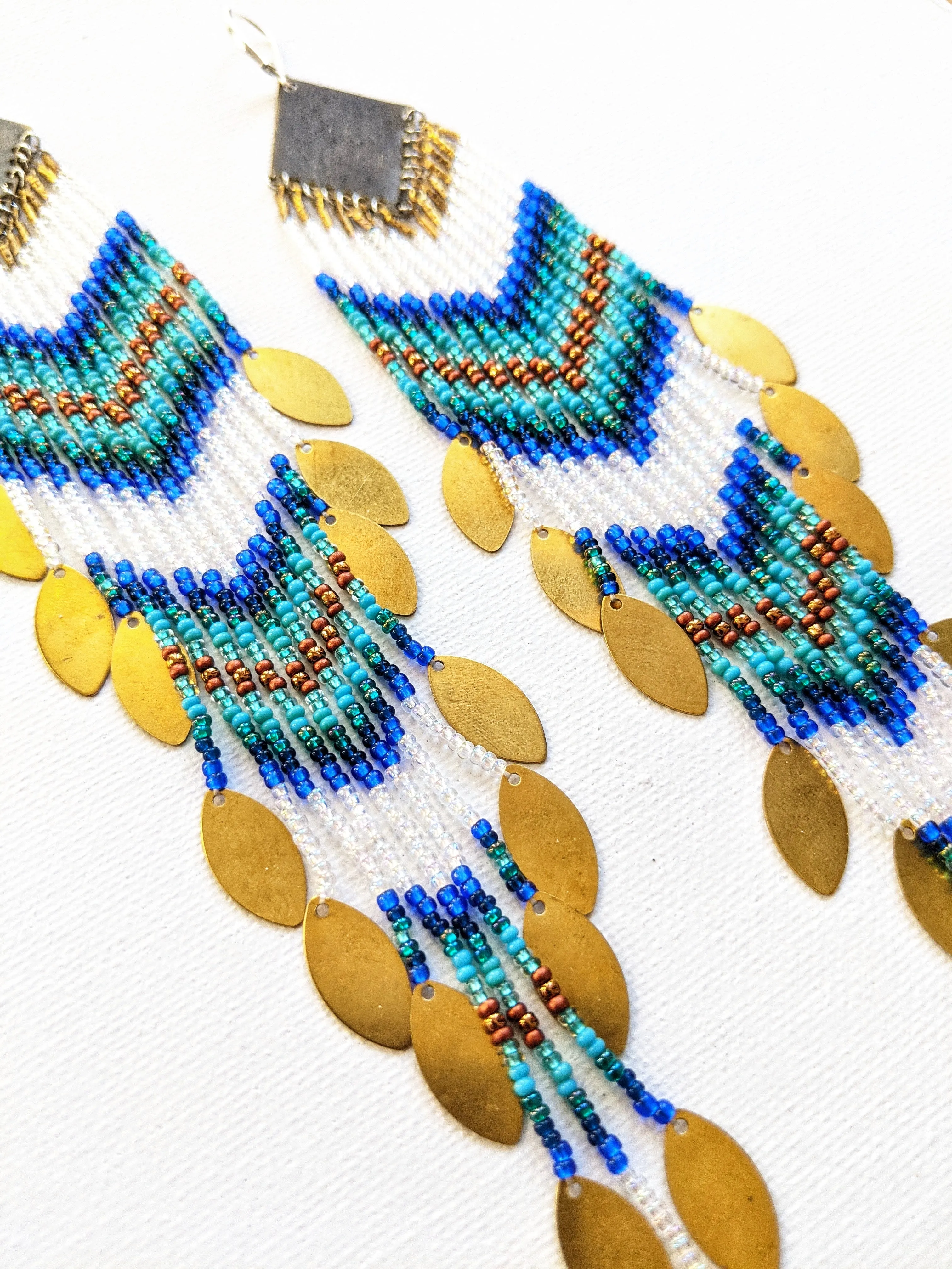 Adelita Blue Horizon Seed Bead Earrings
