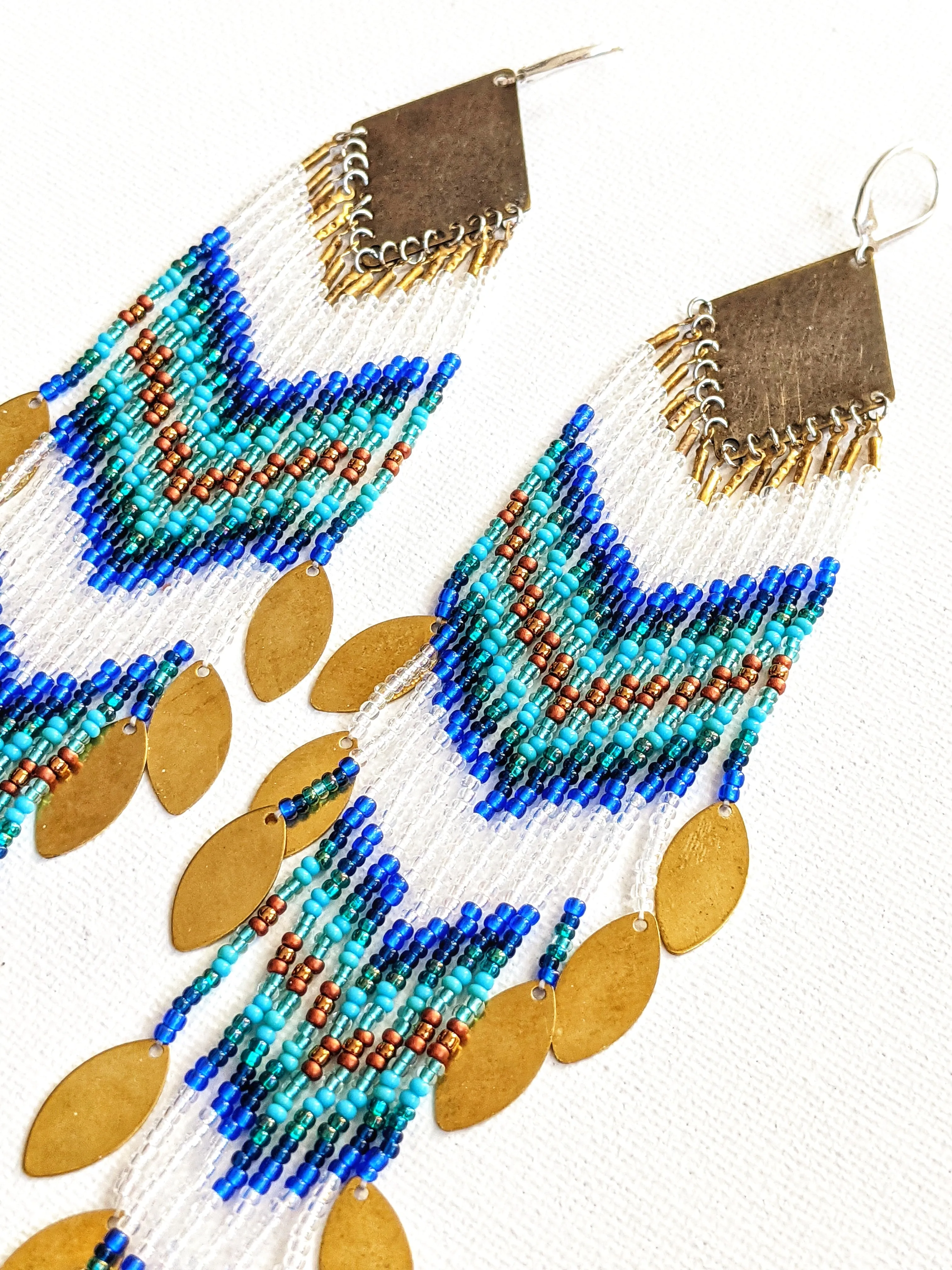 Adelita Blue Horizon Seed Bead Earrings