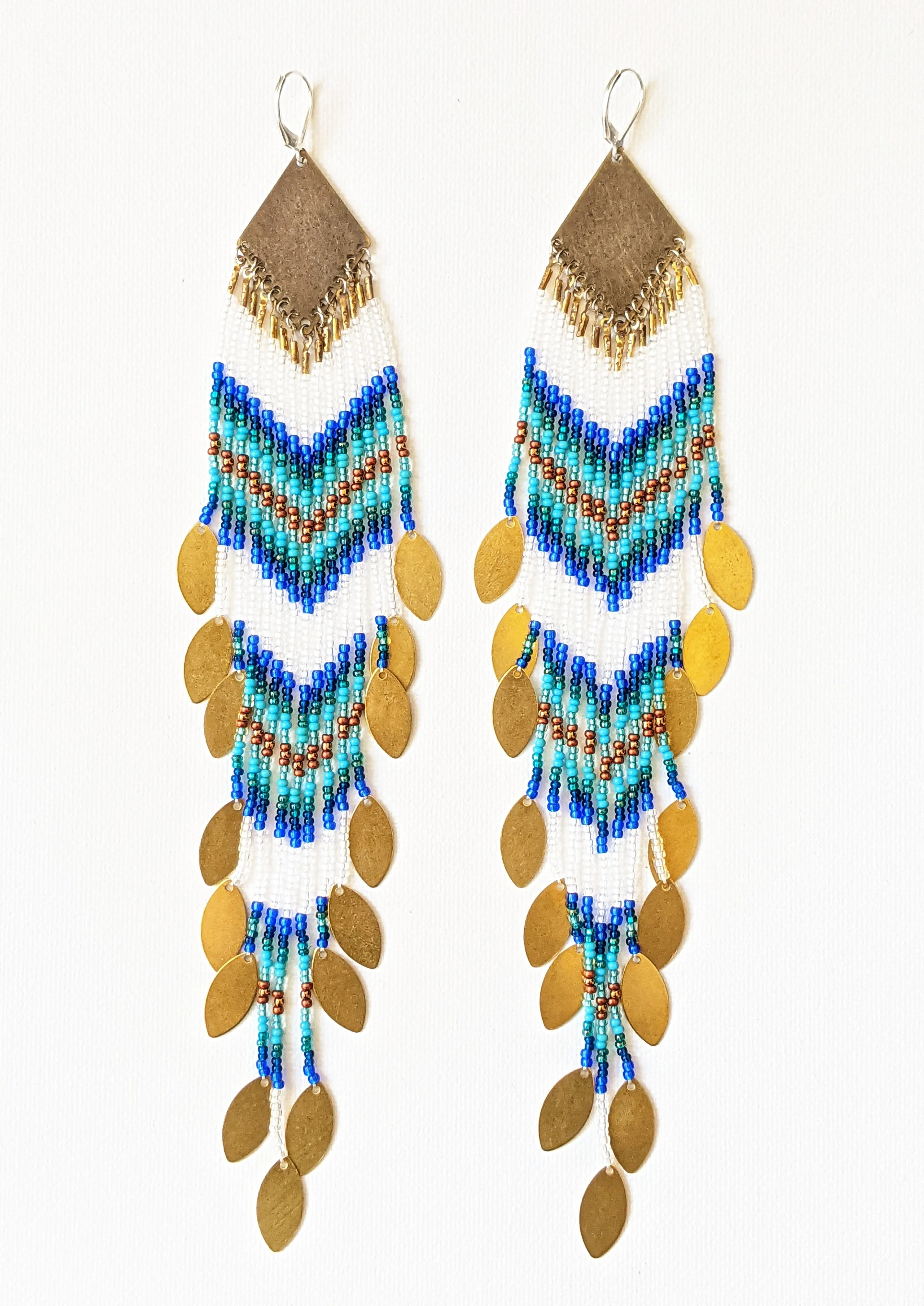 Adelita Blue Horizon Seed Bead Earrings