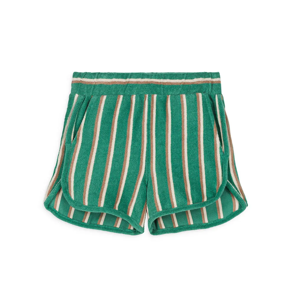 Alov Terry Shirt & Shorts Set | Grass Cypress Stripes