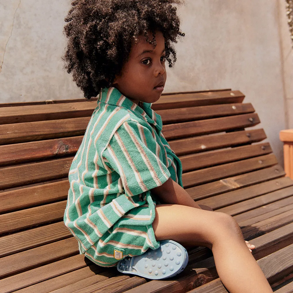 Alov Terry Shirt & Shorts Set | Grass Cypress Stripes