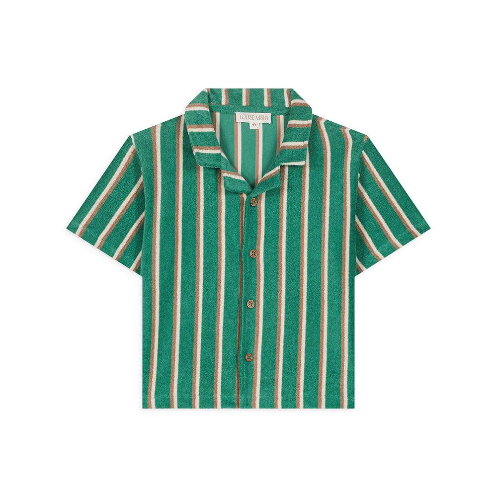 Alov Terry Shirt & Shorts Set | Grass Cypress Stripes