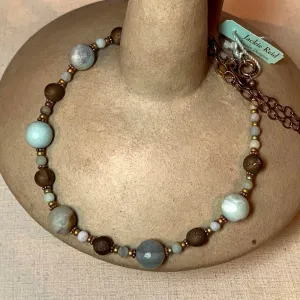Amazonite and Druzy Necklace