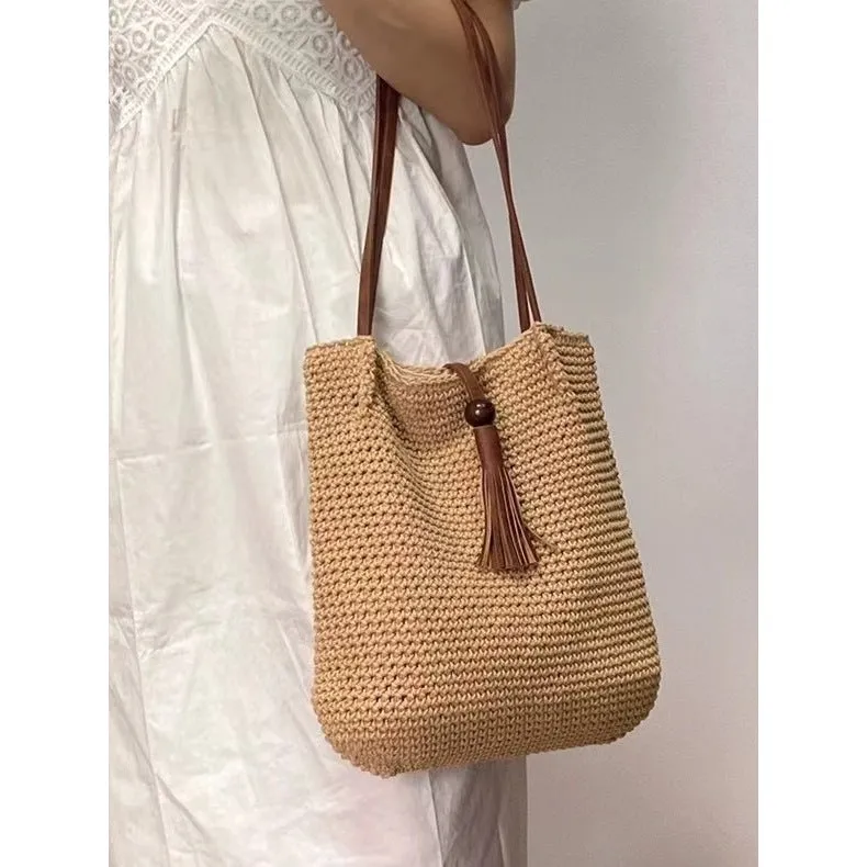 &amp; Lining Chic Approx. – | for Korean Women Shoulder Woven Style Bag Giveaway offer Closure 30cm 25cm Cotton with Magnetic x Handmade