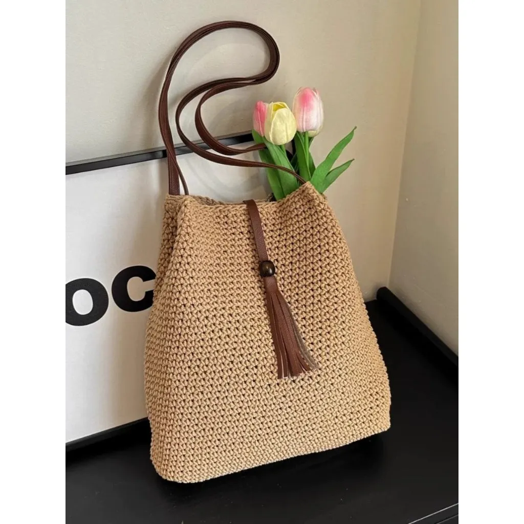 &amp; Lining Chic Approx. – | for Korean Women Shoulder Woven Style Bag Giveaway offer Closure 30cm 25cm Cotton with Magnetic x Handmade