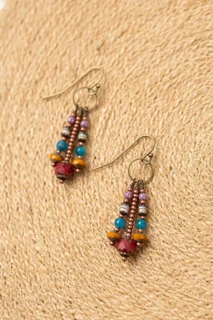 Anne Vaughan Designs Jewelry - Bohemia Neon Apatite, Shell With Czech Glass Tassel Earrings