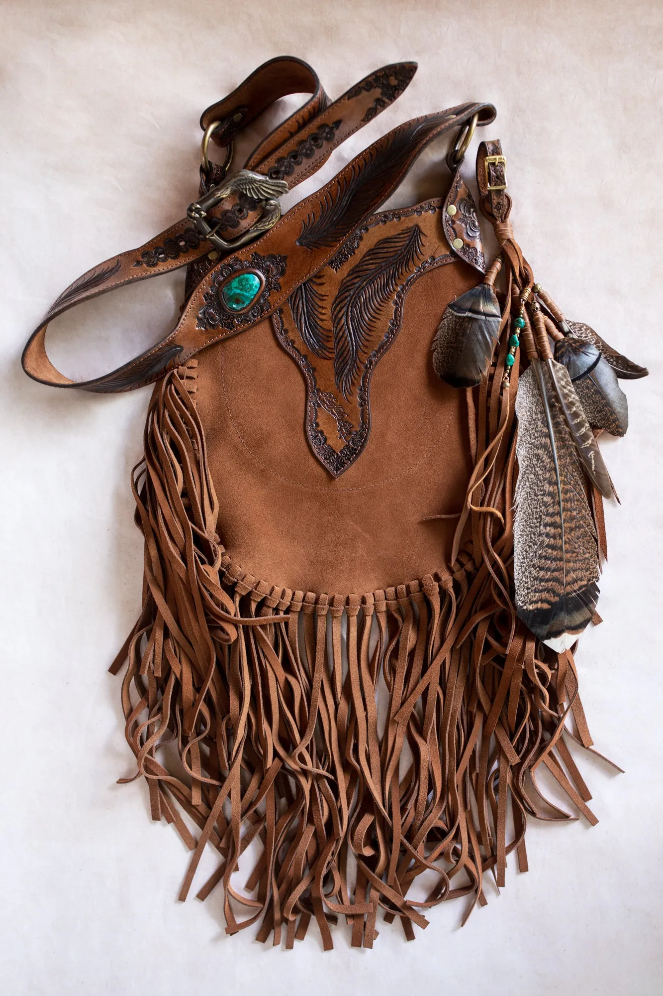 Apache Tasseled Bag with Chrysocolla