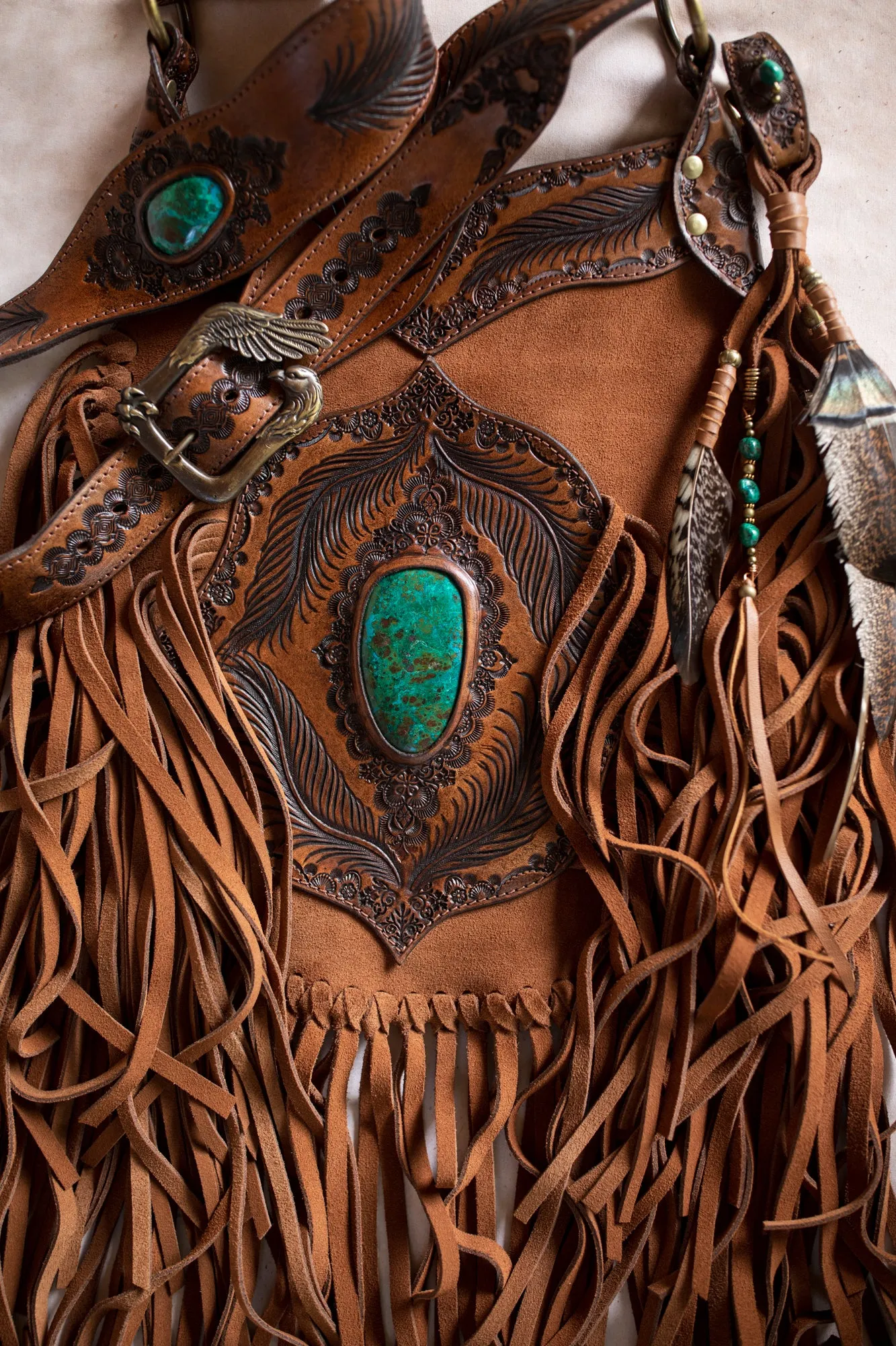 Apache Tasseled Bag with Chrysocolla