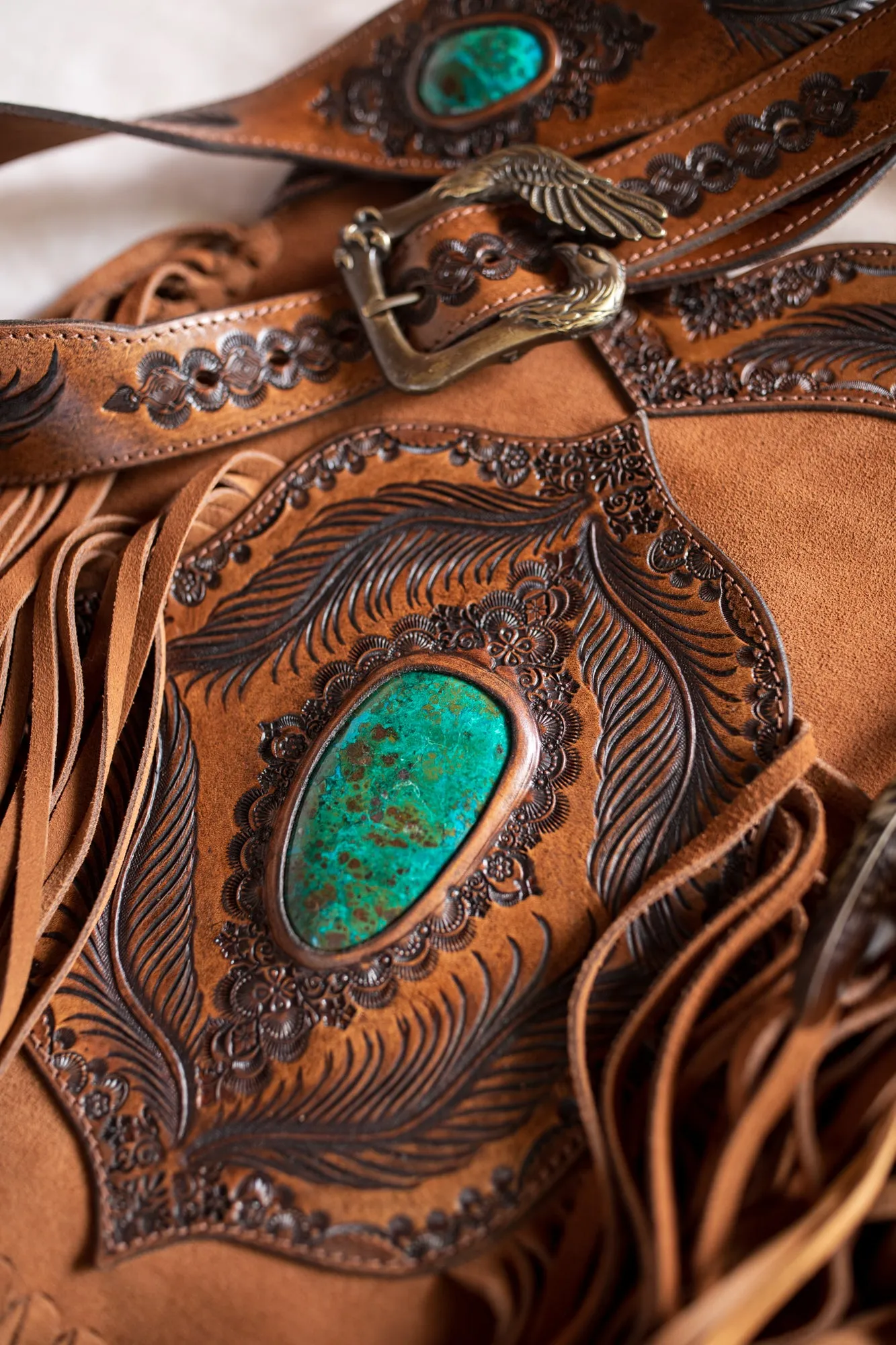 Apache Tasseled Bag with Chrysocolla