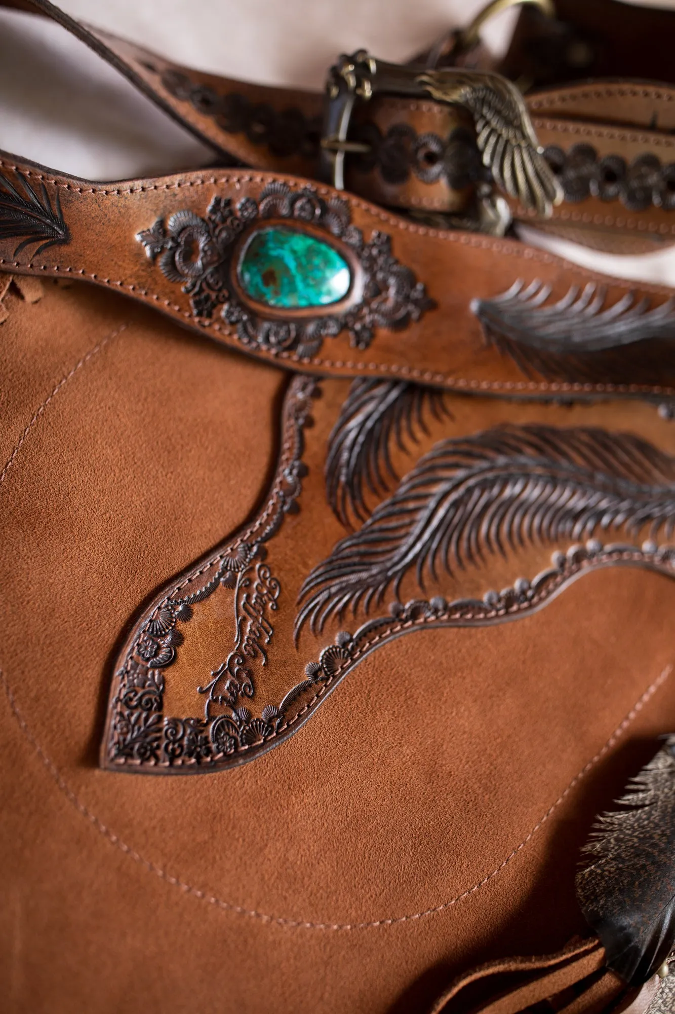 Apache Tasseled Bag with Chrysocolla