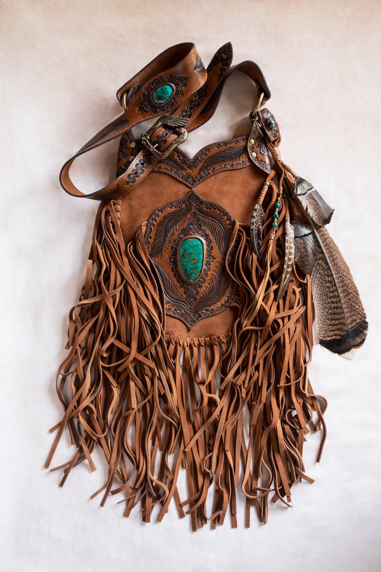 Apache Tasseled Bag with Chrysocolla