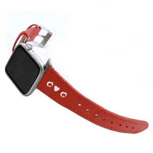 Apple Watchband - Red Saffiano Leather - (Watchbands)