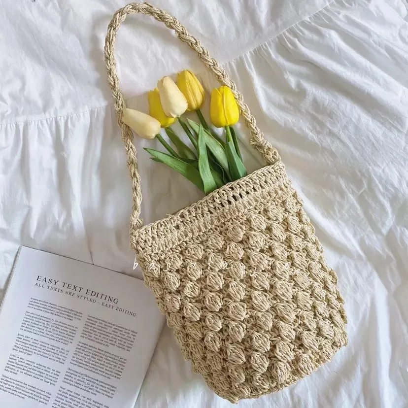Artisan Extensive catalog Tote Cotton Handwoven – Adjustable 25cm | Strap Crafted Bag Best bargain Korean Style Shoulder Height with Approx.