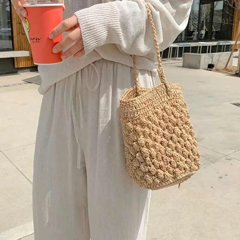 Artisan Extensive catalog Tote Cotton Handwoven – Adjustable 25cm | Strap Crafted Bag Best bargain Korean Style Shoulder Height with Approx.