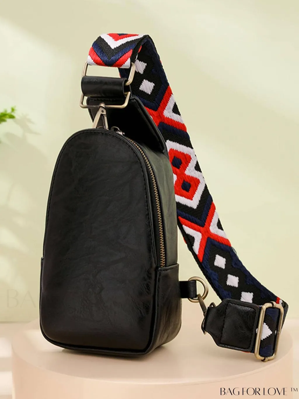 BagForLove - Bohemian PU Chest Bag for Women with Wide Shoulder Strap, Crossbody Style and Single Pocket