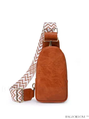 BagForLove - Bohemian PU Chest Bag for Women with Wide Shoulder Strap, Crossbody Style and Single Pocket