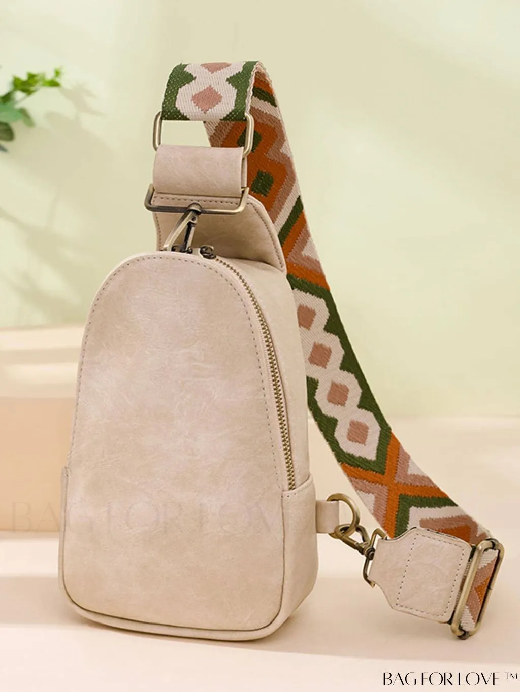 BagForLove - Bohemian Style Womens PU Chest Bag with Wide Shoulder Strap - Single Crossbody