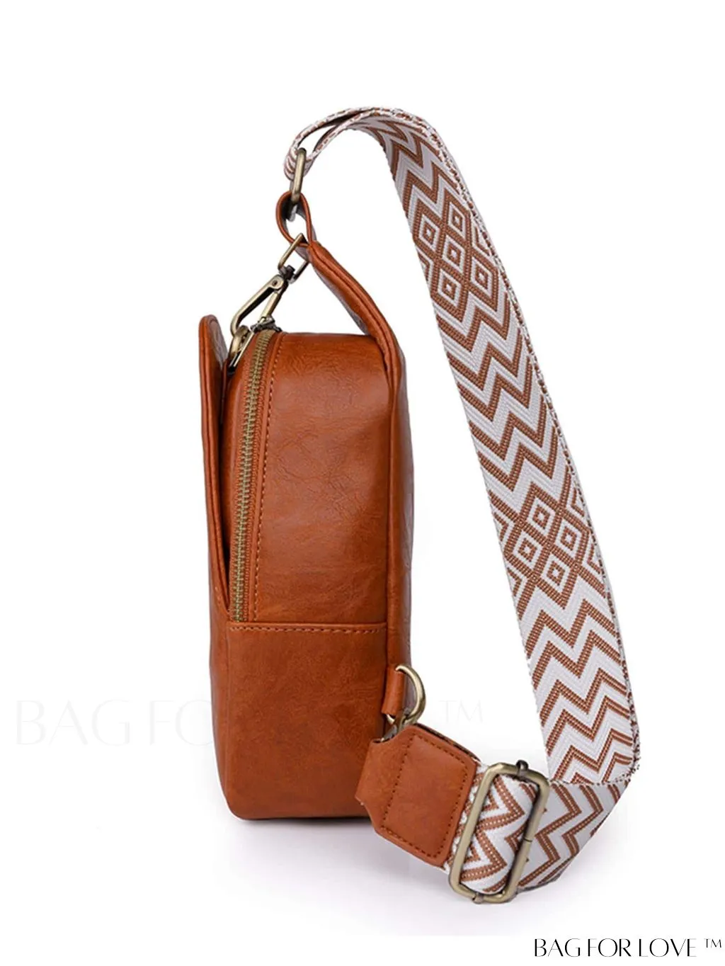 BagForLove - Bohemian Style Womens PU Chest Bag with Wide Shoulder Strap - Single Crossbody