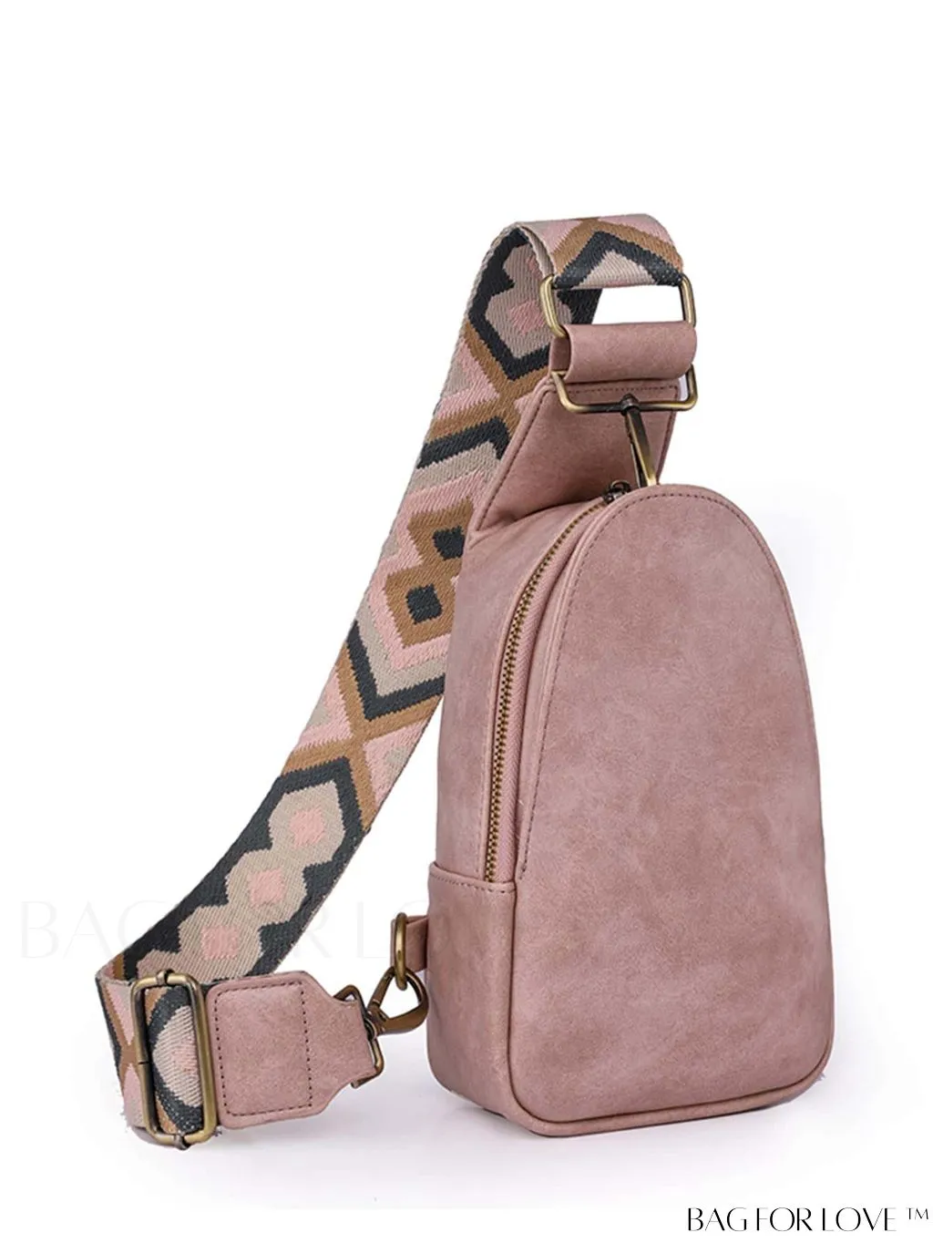 BagForLove - Bohemian Style Womens PU Chest Bag with Wide Shoulder Strap - Single Crossbody