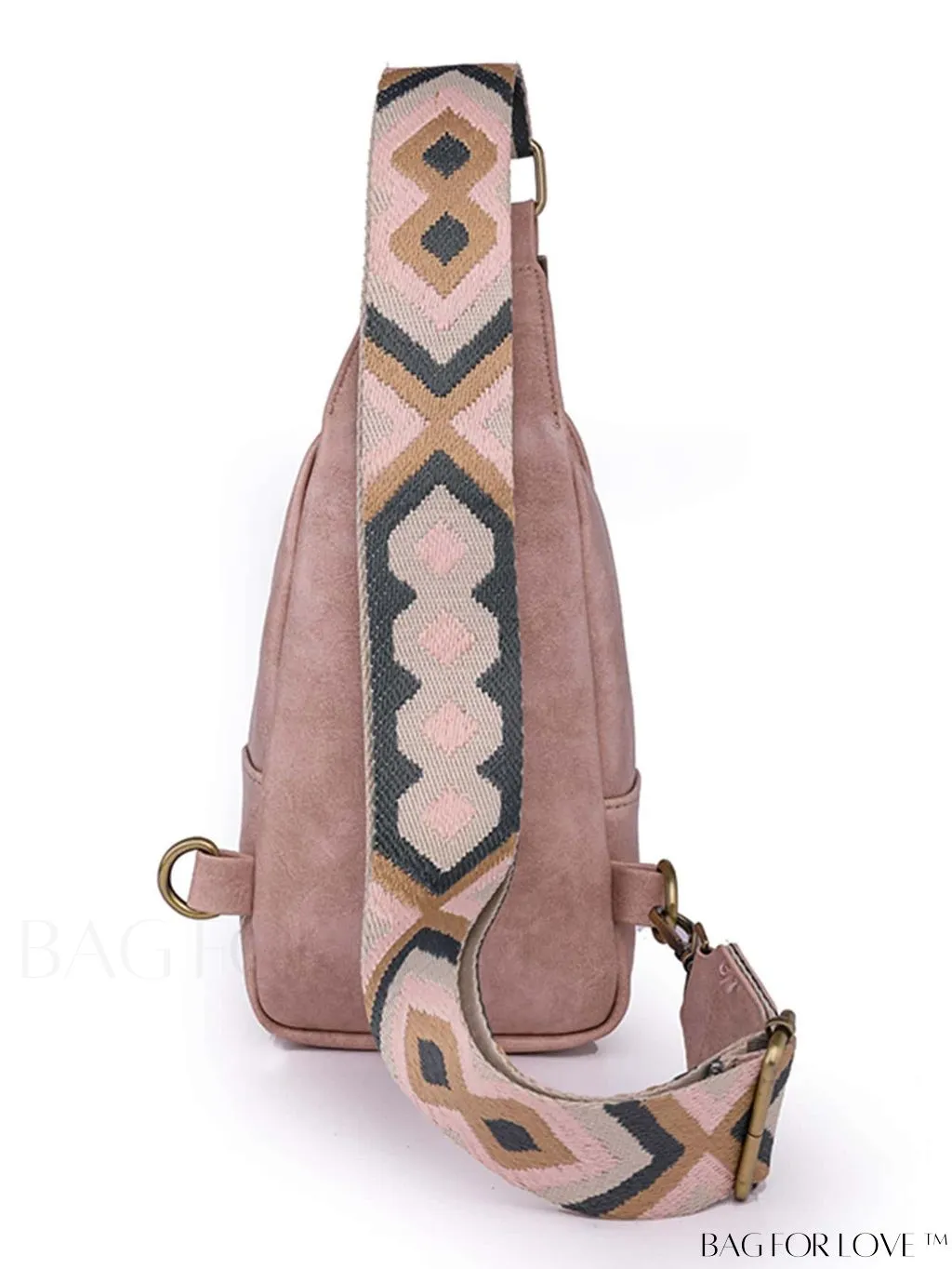 BagForLove - Bohemian Style Womens PU Chest Bag with Wide Shoulder Strap - Single Crossbody