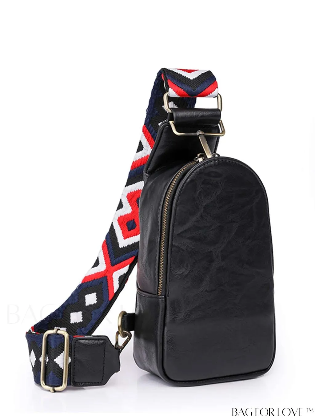 BagForLove - Bohemian Style Womens PU Chest Bag with Wide Shoulder Strap - Single Crossbody