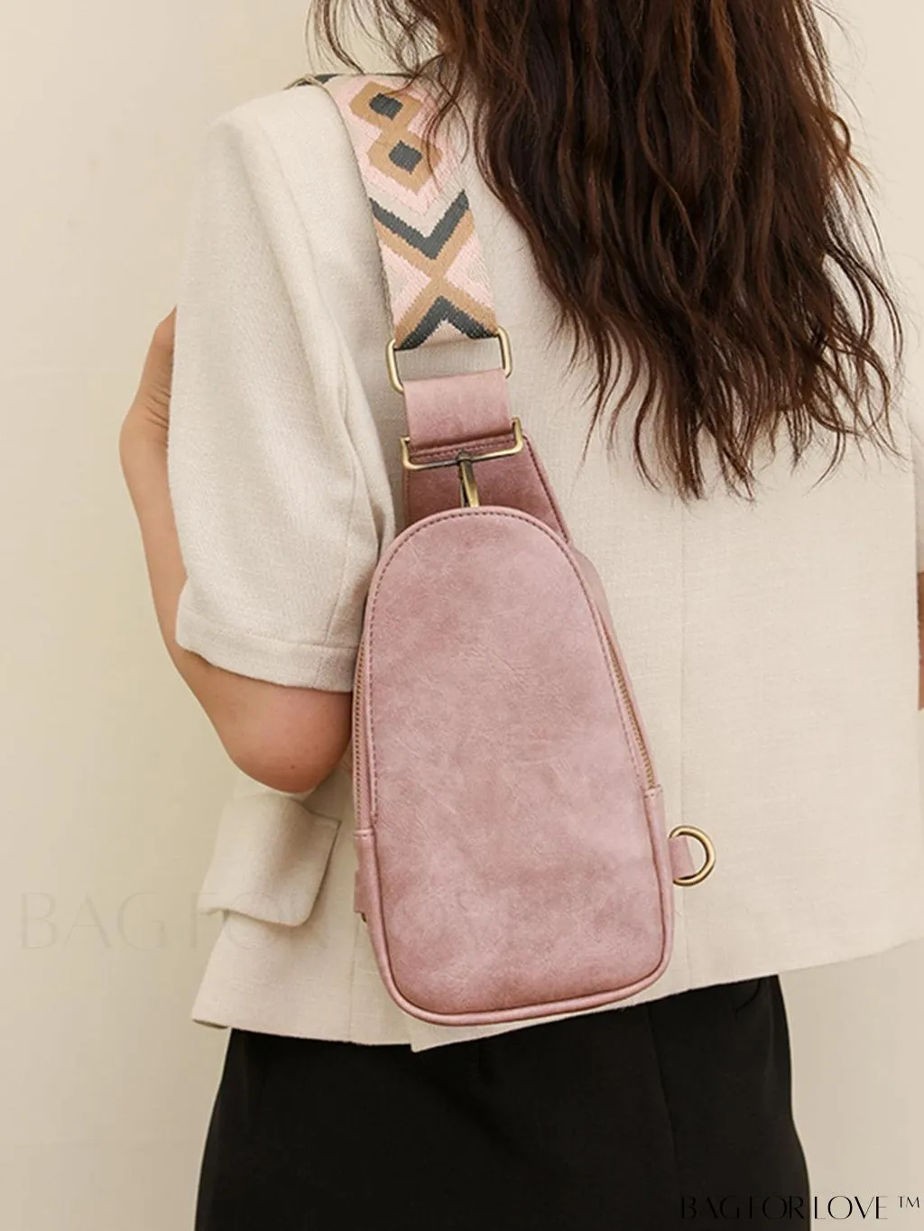 BagForLove - Bohemian Style Womens PU Chest Bag with Wide Shoulder Strap - Single Crossbody