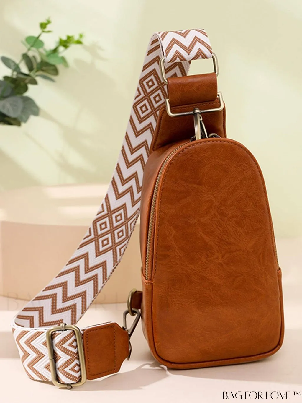 BagForLove - Bohemian Style Womens PU Chest Bag with Wide Shoulder Strap - Single Crossbody