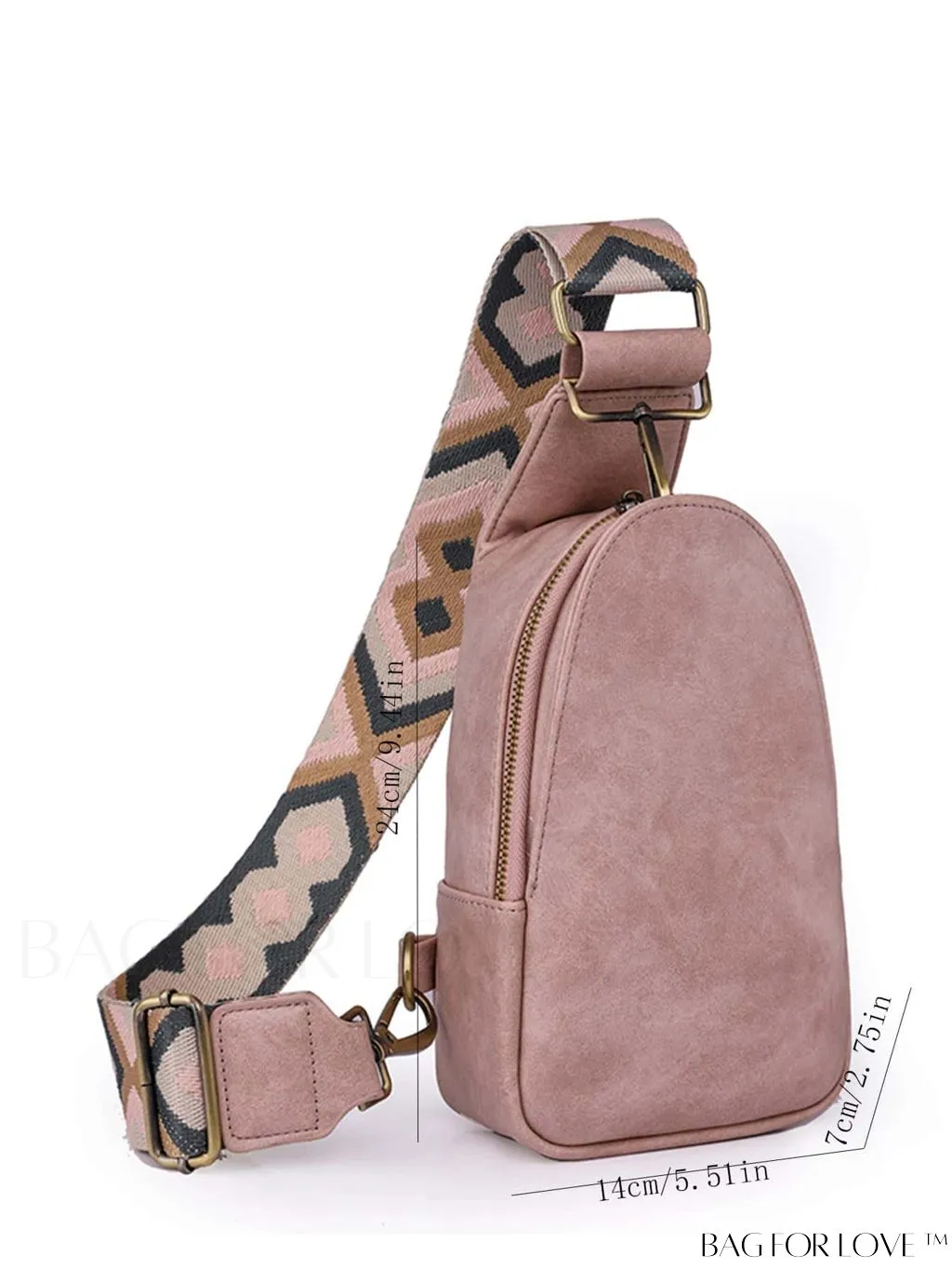 BagForLove - Bohemian Style Womens PU Chest Bag with Wide Shoulder Strap - Single Crossbody