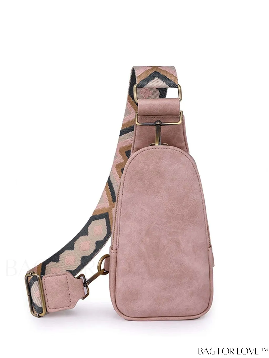 BagForLove - Bohemian Style Womens PU Chest Bag with Wide Shoulder Strap - Single Crossbody