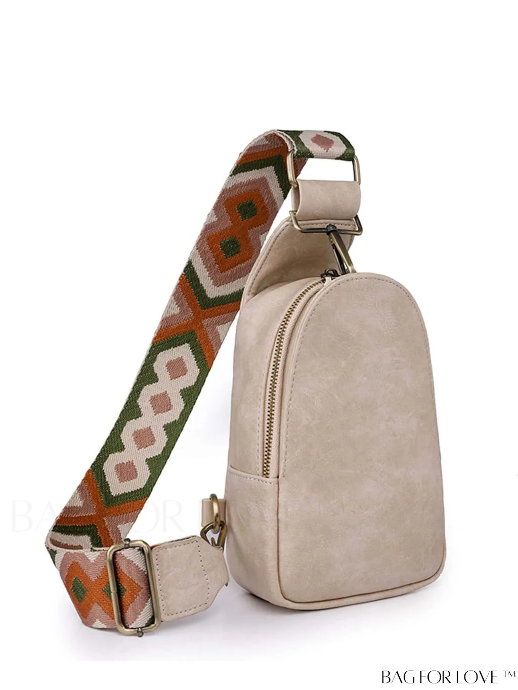BagForLove - Bohemian Style Womens PU Chest Bag with Wide Shoulder Strap - Single Crossbody