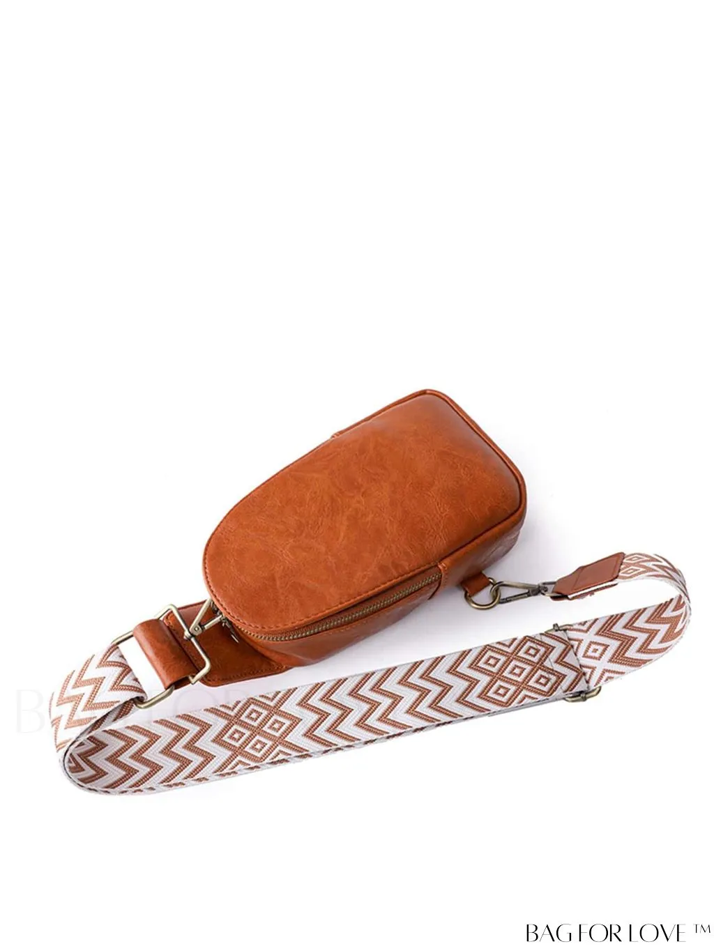BagForLove - Bohemian Style Womens PU Chest Bag with Wide Shoulder Strap - Single Crossbody