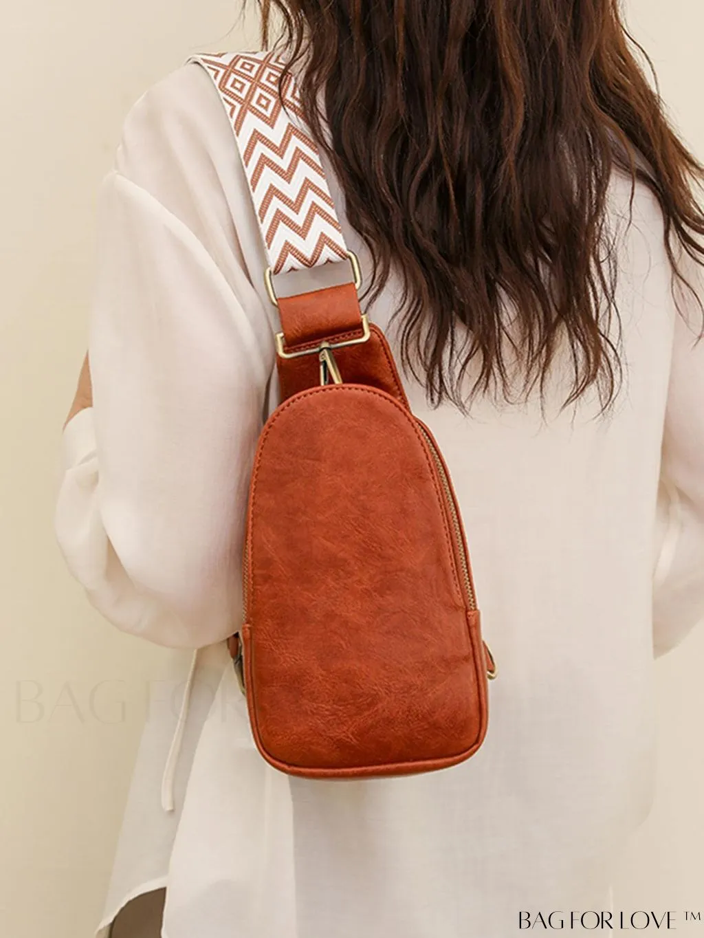 BagForLove - Bohemian Style Womens PU Chest Bag with Wide Shoulder Strap - Single Crossbody