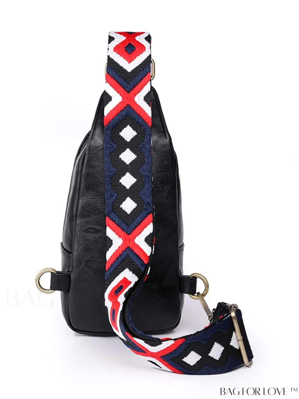 BagForLove - Bohemian Style Womens PU Chest Bag with Wide Shoulder Strap - Single Crossbody