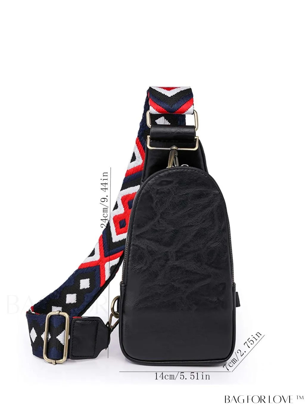 BagForLove - Bohemian Style Womens PU Chest Bag with Wide Shoulder Strap - Single Crossbody