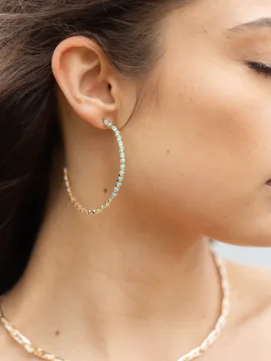 Beaded Open Hoops