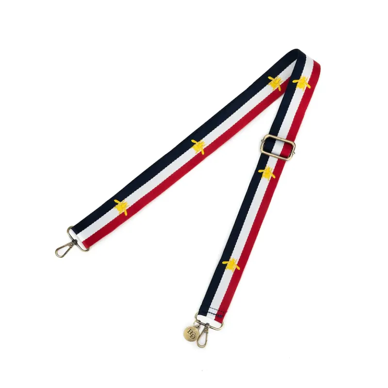 Bee Handbag Strap - Red & Navy