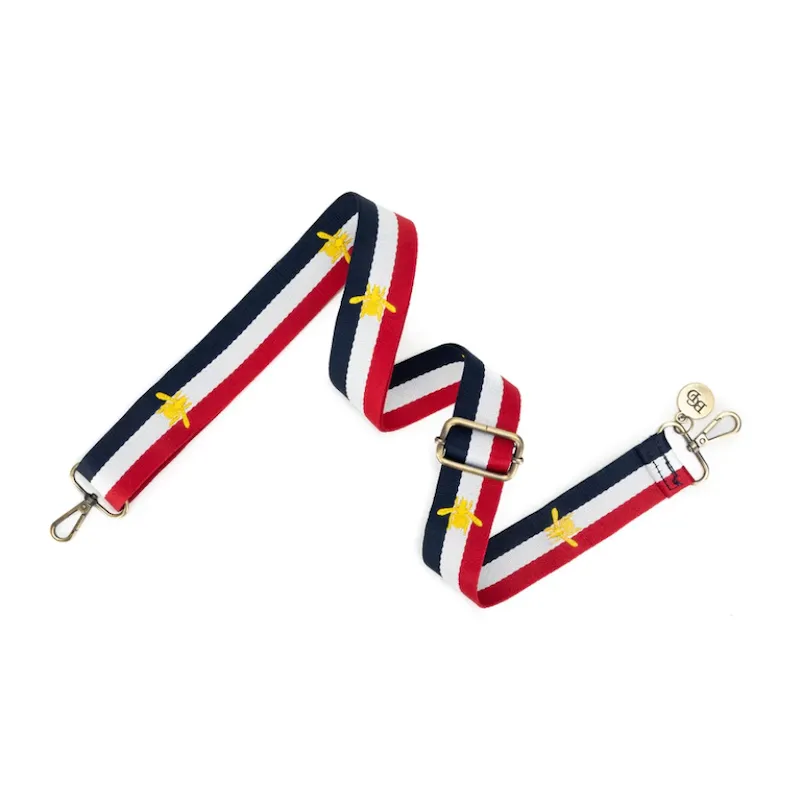 Bee Handbag Strap - Red & Navy