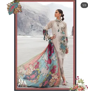 Beige Lawn Salwar Kameez-Suit - Maria B. M.Prints 2019